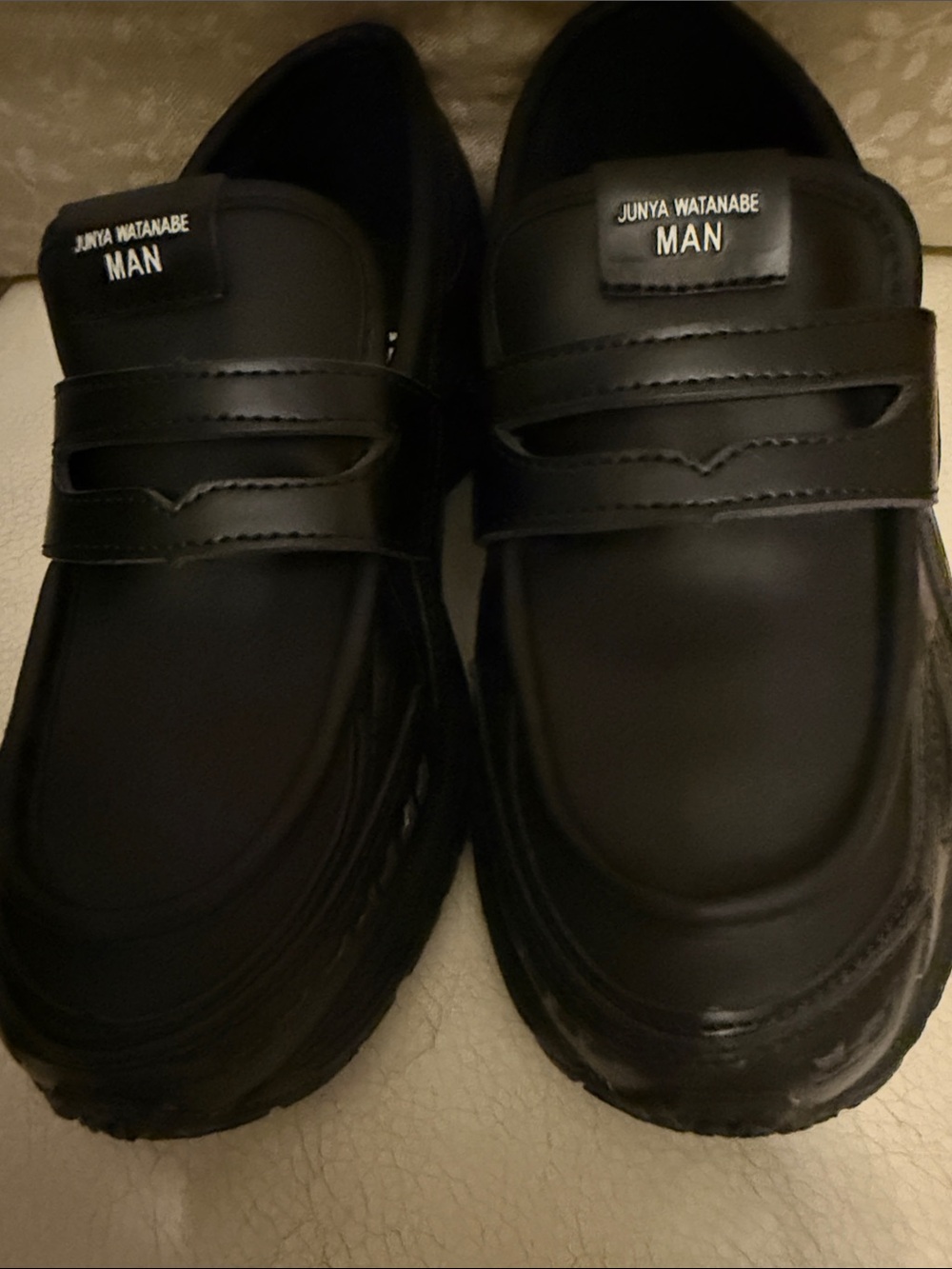 Junya Watanabe MAN Black Leather Penny Loafers
